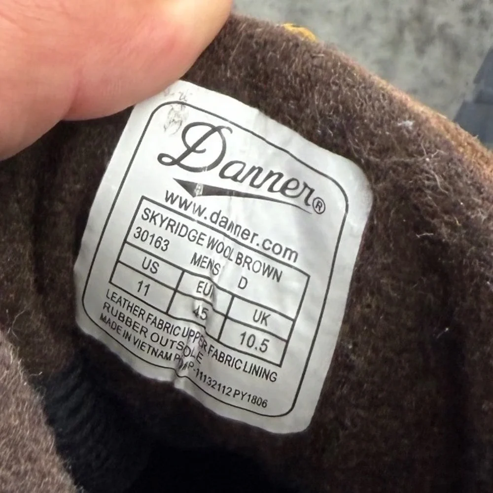 Danner Skyridge Wool Brown Suede Hiking Boots Mens 11 30163 GREAT CONDITION